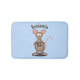 Alfombrilla De Baño Rata divertida con ilustracion de personalizado de