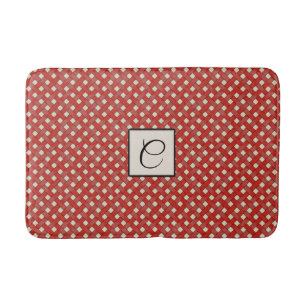 Alfombrilla De Baño Ratán trenzado rojo en color Personalizado con mon