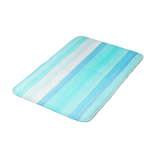 Alfombrilla De Baño Rayas acuáticas turquesas de Guay Ocean Blue Aqua (Angular)