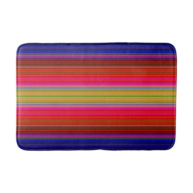 Alfombrilla De Baño Rayas arcoiris (Anverso)