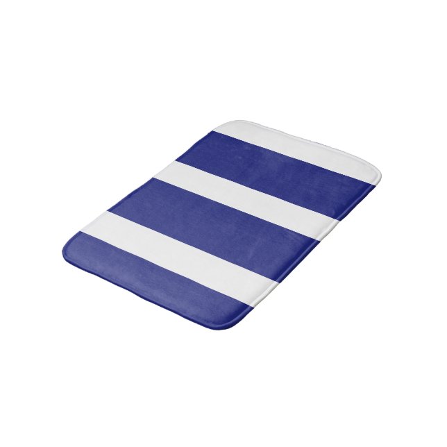 Alfombrilla De Baño Rayas azul y blanca de la marina (Angular)