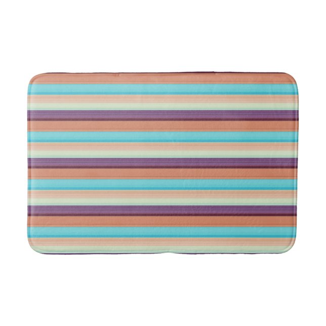Alfombrilla De Baño Rayas azules marrones lindas (Anverso)