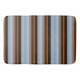 Alfombrilla De Baño Rayas azules marrones vintage lindas
