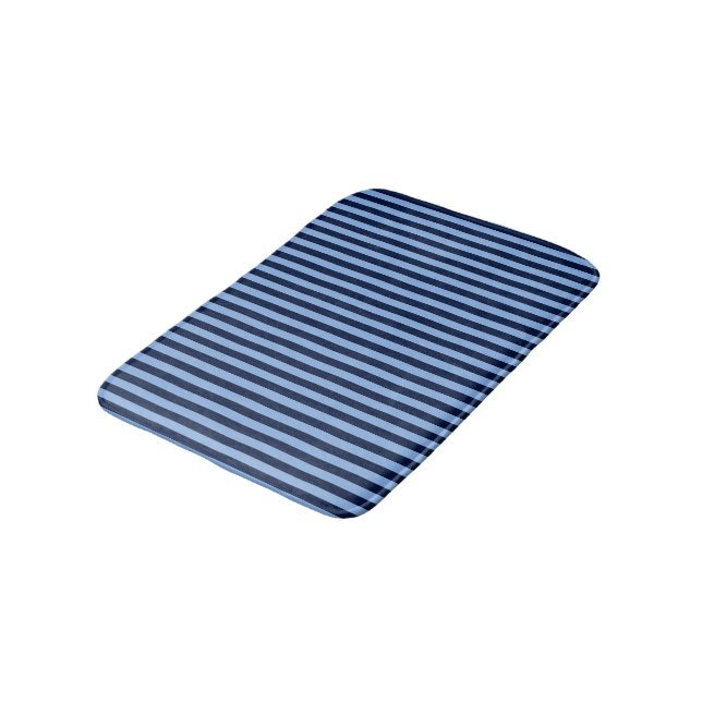 Alfombrilla De Baño Rayas azules sobre azul (Angular)
