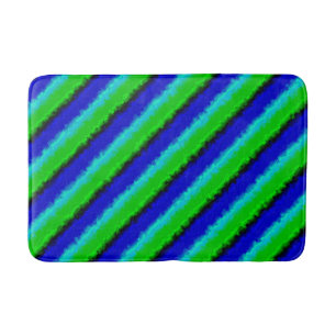 Alfombrilla De Baño Rayas Azules Verdes de Vidrio Roto