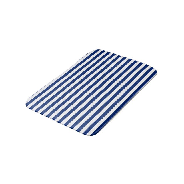 Alfombrilla De Baño Rayas Azules y Blancas (Angular)
