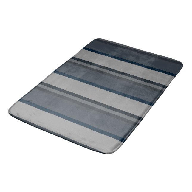 Alfombrilla De Baño Rayas azules y grises (Angular)