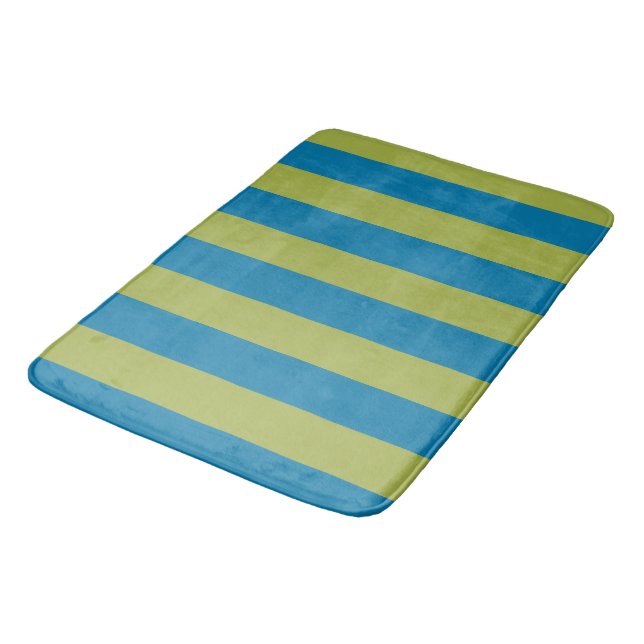 Alfombrilla De Baño Rayas azules y verdes (Angular)
