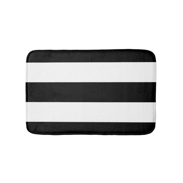 Alfombrilla De Baño Rayas blancas negras (Anverso)