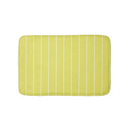 Alfombrilla De Baño Rayas blancas sencillas sobre fondo amarillo pláta
