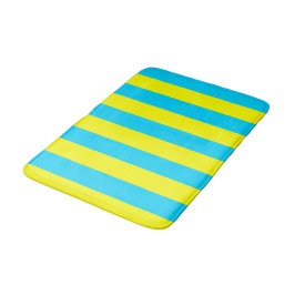 Alfombrilla De Baño Rayas brillantes azules y amarillas