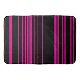 Alfombrilla De Baño Rayas complejas - Magenta y negro