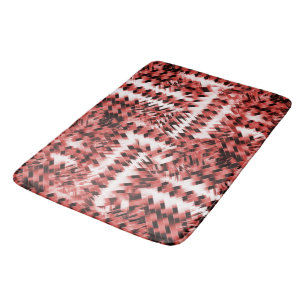 Alfombrilla De Baño Rayas cruzadas rojas con gradiente o pulido