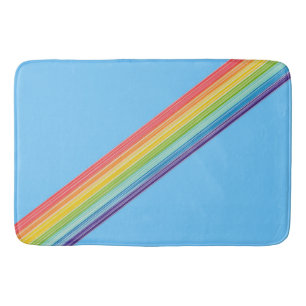 Alfombrilla De Baño Rayas de arco iris diagonales