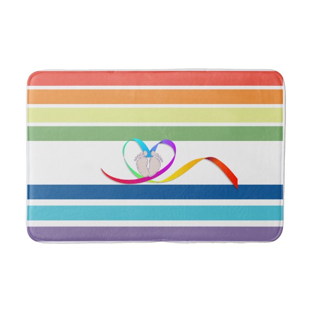 Alfombrilla De Baño Rayas de arco iris Mat (Anverso)