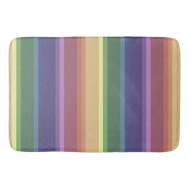 Alfombrilla De Baño Rayas de arco iris mudas (Anverso)