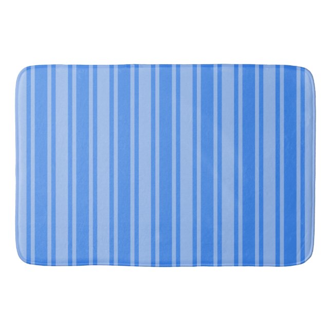 Alfombrilla De Baño Rayas de caramelo azul (Anverso)