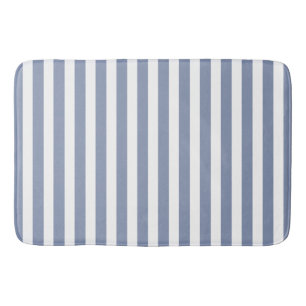 Alfombrilla De Baño Rayas de caramelo azul gris y blanco