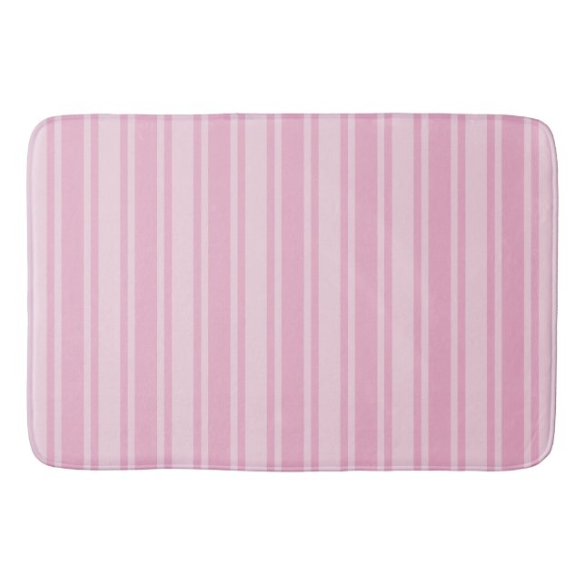 Alfombrilla De Baño Rayas de caramelo rosa pálido (Anverso)