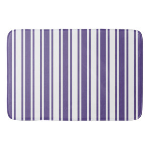 Alfombrilla De Baño Rayas de caramelos ultravioletas y blancas