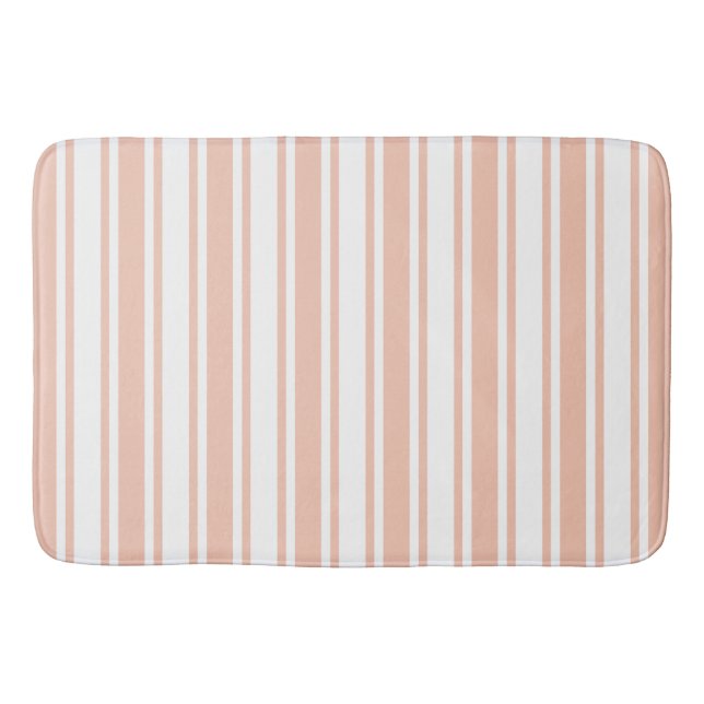 Alfombrilla De Baño Rayas de dulces y caramelos blancos (Anverso)