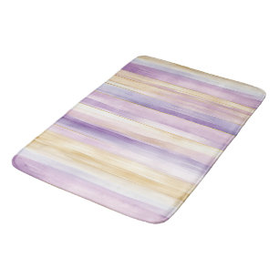 Alfombrilla De Baño Rayas de Iris Crema Púrpura