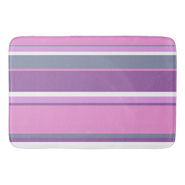 Alfombrilla De Baño Rayas de lilac (Anverso)