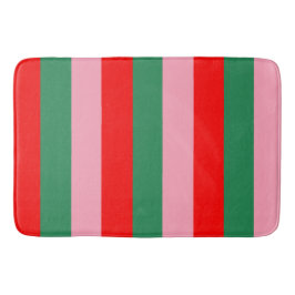 Alfombrilla De Baño Rayas de Navidad Contemporáneas