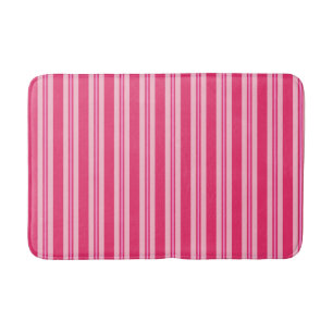 Alfombrilla De Baño Rayas de verano, fucsia y rosado pastel