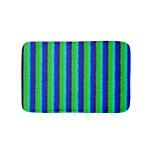 Alfombrilla De Baño Rayas de vidrio roto azul verdoso