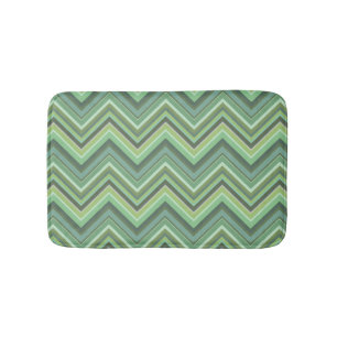Alfombrilla De Baño Rayas de zigzag verde oliva