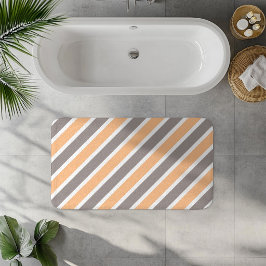 Alfombrilla De Baño Rayas diagonales grises naranjas