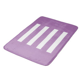 Alfombrilla De Baño Rayas en el medio. Lavanda y blanco.