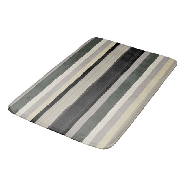 Alfombrilla De Baño Rayas grises y verdes (Angular)