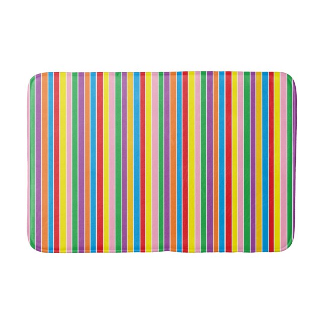 Alfombrilla De Baño Rayas Horizontales de Arcoíris (Anverso)