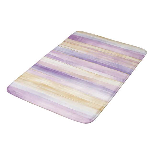 Alfombrilla De Baño Rayas Iris Purple Cream (Angular)
