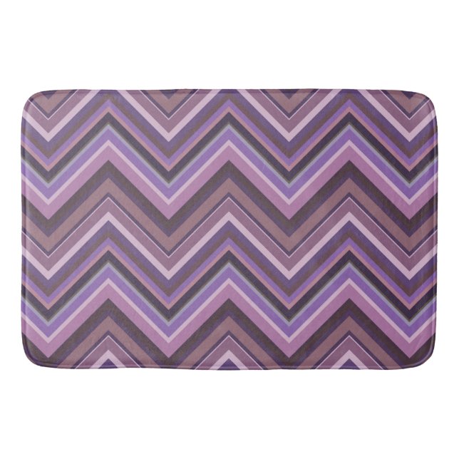 Alfombrilla De Baño Rayas Mauve zigzag (Anverso)
