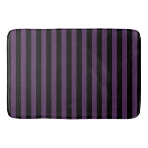 Alfombrilla De Baño Rayas moradas y negras oscuras