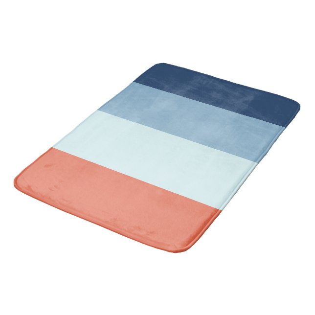 Alfombrilla De Baño Rayas naranja y Azul (Angular)