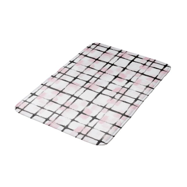 Alfombrilla De Baño Rayas Negras Rosadas   (Angular)