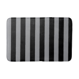 Alfombrilla De Baño Rayas negras y grises