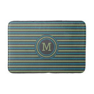 Alfombrilla De Baño Rayas Patrón personalizado monograma esteras de ba