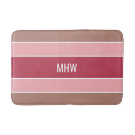 Alfombrilla De Baño Rayas Patrón personalizado monograma esteras de ba