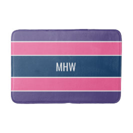 Alfombrilla De Baño Rayas Patrón personalizado monograma esteras de ba