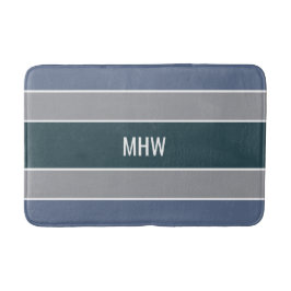 Alfombrilla De Baño Rayas Patrón personalizado monograma esteras de ba