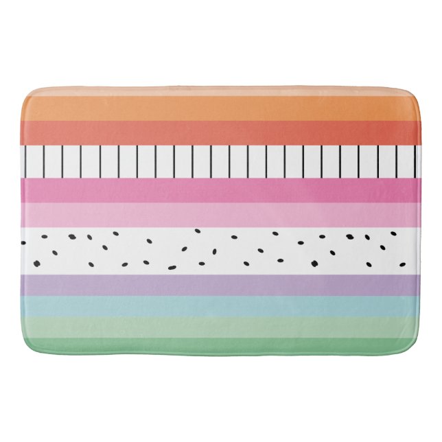 Alfombrilla De Baño Rayas Pop Caprichosas (Anverso)
