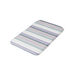 Alfombrilla De Baño Rayas púrpura, Neptuno, verde mar y lavanda
