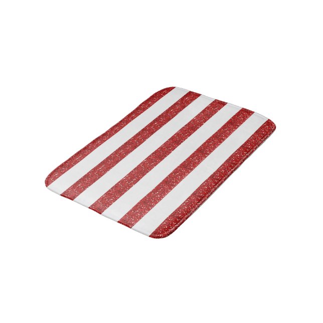 Alfombrilla De Baño Rayas Purpurinas rojas (Angular)