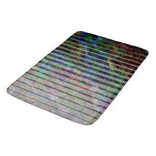 Alfombrilla De Baño Rayas raras y cuadrados pequeños abstractos raspad
