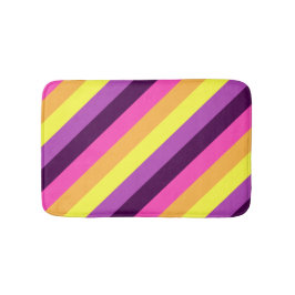 Alfombrilla De Baño Rayas Retro Púrpura Rosa Mat Bath Pequeño